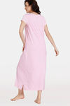 Zivame Batik Bae Knit Cotton Full Length Nightdress - Prism Pink — thumbnail 3